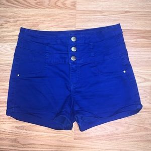 Blue denim shorts